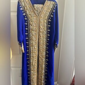 NWOT blue and gold kaftan